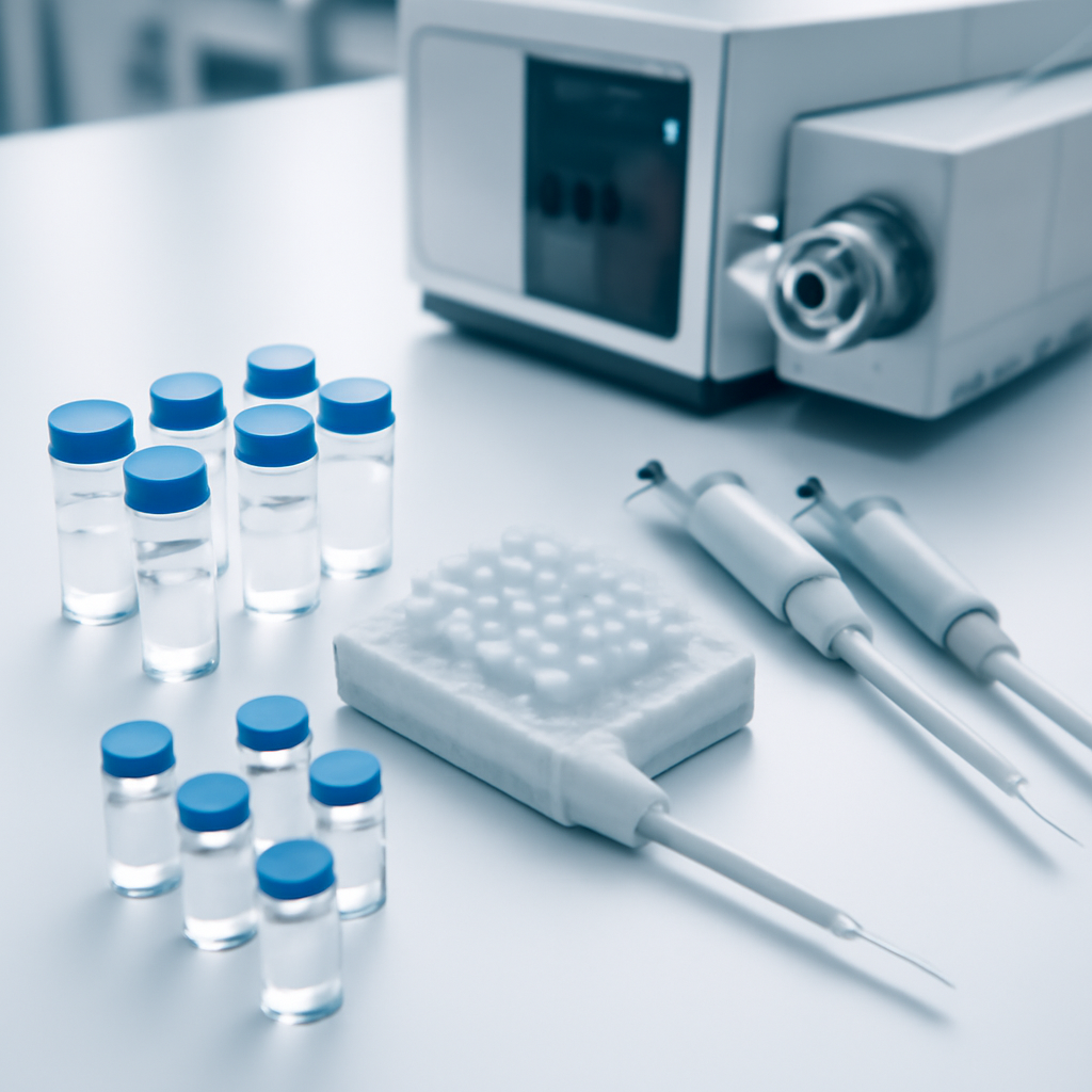 Peptide research workflow in lab setting