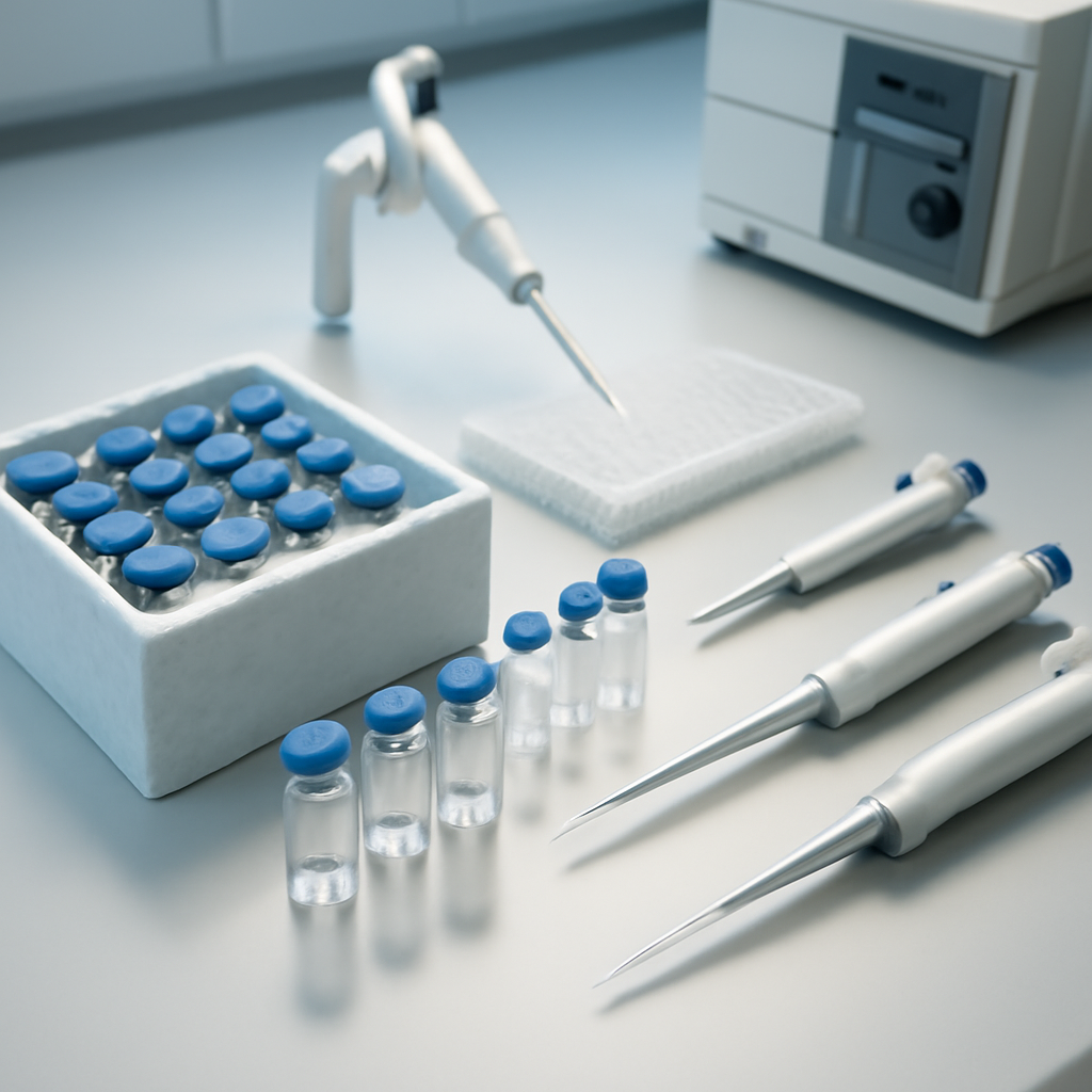 Peptide research workflow in lab setting