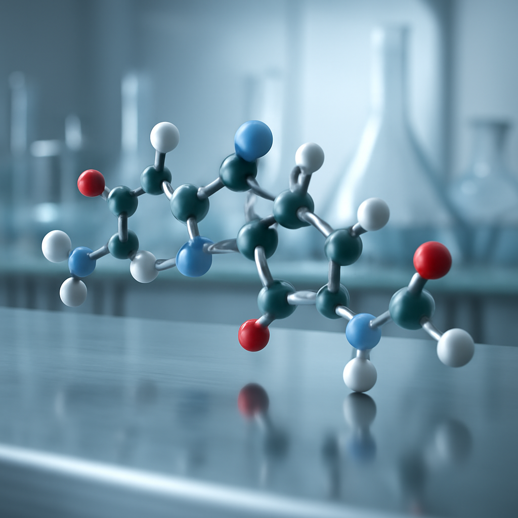 Lab workstation with peptide vials and pipettes